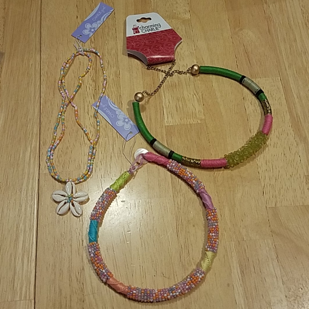 Charming Charlie 3 necklace bundle lot